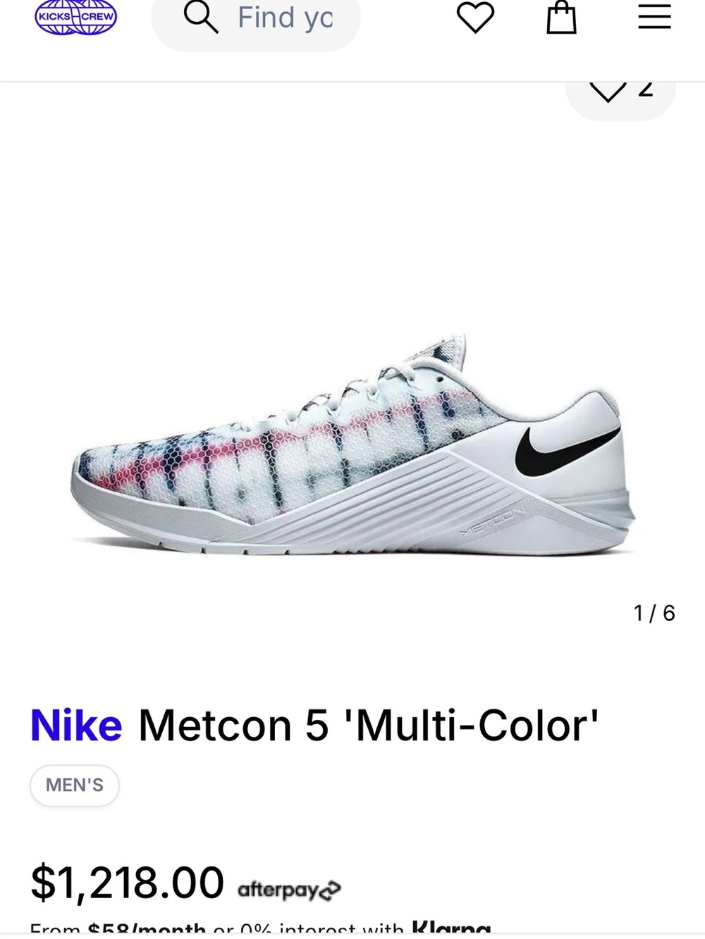 Nike Metcon 5 Men's Cross Training Multicolor Sneakers
